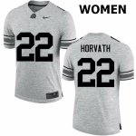 NCAA Ohio State Buckeyes Women's #22 Les Horvath Gray Nike Football College Jersey FOR1445WL